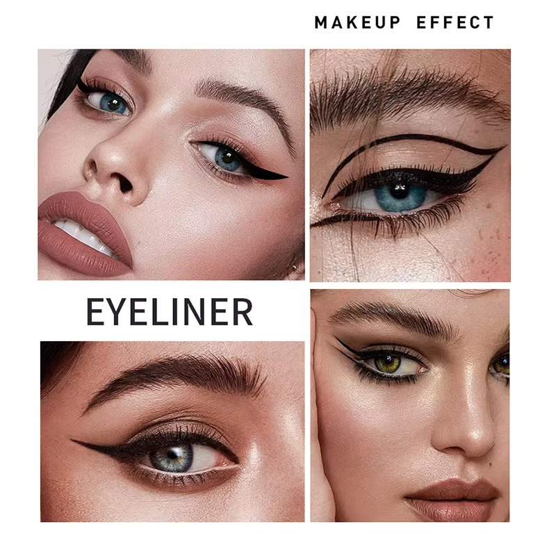 2 in 1 Winged Stamp Liquid Eyeliner Pencil Waterproof Fast Dry Lasting Black Eye Liner Pen | 2 in 1 Fit Colors Eyeliner For Girls | Eyeliner Pen - Pack Of 01