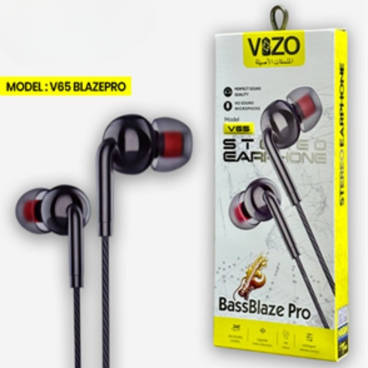 V65 Blaze Pro β Wired Stereo Earphones | Best Quality Hand Free | Hands-Free For Mobile Phone | Headphone - Earphones