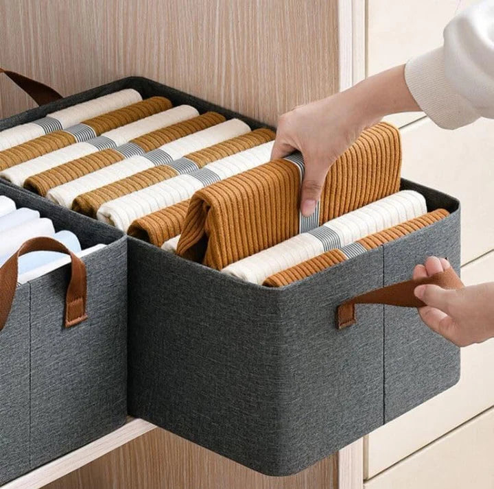 Wardrobe Clothes Organizer Storage Box Foldable Drawer 2 Handles On Both Side - Pack Off 01