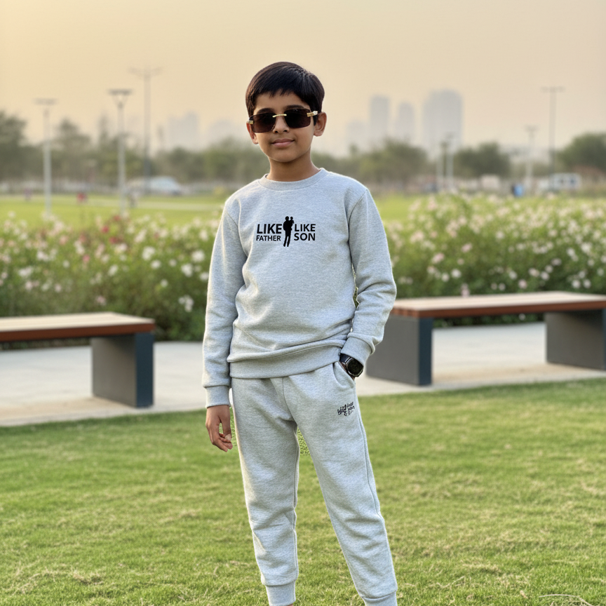 HERMAIN BANTVA Winter Kids Tracksuit | Stylish Sweatshirt & Trouser Set for Boys & Girls – Cozy, Warm & Trendy Outfit small