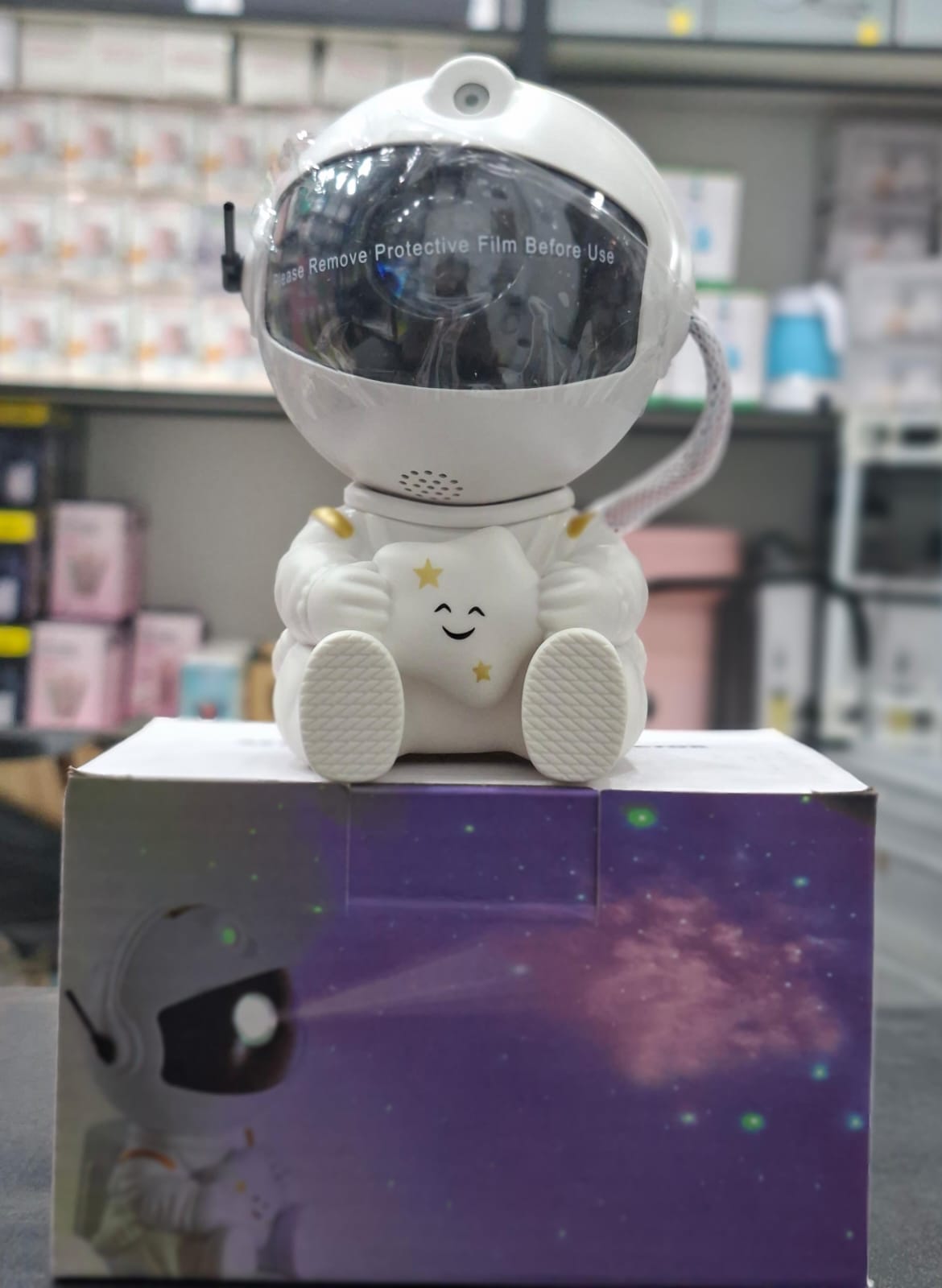 Astronaut Starry Sky Galaxy Projector Rotating Nebula Night Light with Remote Control & Timer for Kids Room & Home Decor (White)