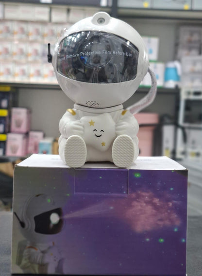 Astronaut Starry Sky Galaxy Projector Rotating Nebula Night Light with Remote Control & Timer for Kids Room & Home Decor (White)