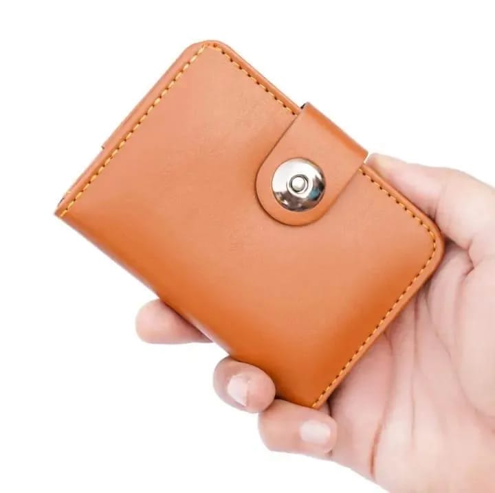 Boy's Leather Wallet Black Mustard Brown Snap Closure Compact Bifold Wallet for Kids & Teens (Color Black)