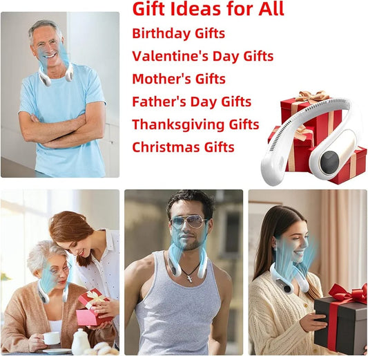 Portable Personal Neck Fan – Wearable Bladeless Cooling Fan, 360° All-Around Airflow, 3-Speed Adjustment USB Rechargeable for Outdoor & Indoor Use
