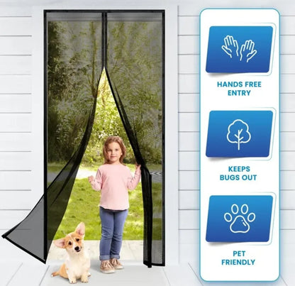 Premium Quality Mosquito Magic Mesh Door Curtain | Magnetic Automatic Closing Insect Screen | Easy Install Fly & Mosquito Net for Home
