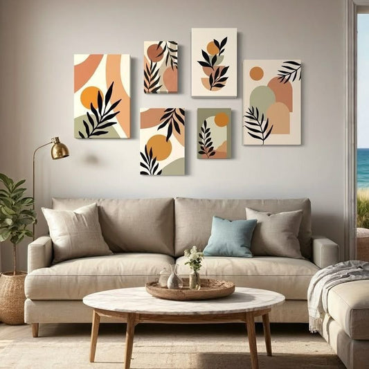 6pcs Leaf Stickytiles Frames Providing Natural Design Fresh Look Durable Quality  Everyday Home Decoration