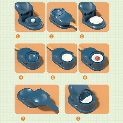 2-in-1 Dumpling & Samosa Maker | Mini Manual Tortilla & Dough Press | Random Colors