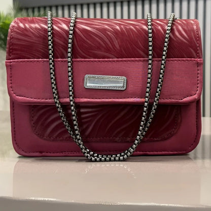 Luxury Women’s Shoulder Bag in Maroon Faux Leather for Casual, Work, and Formal Use