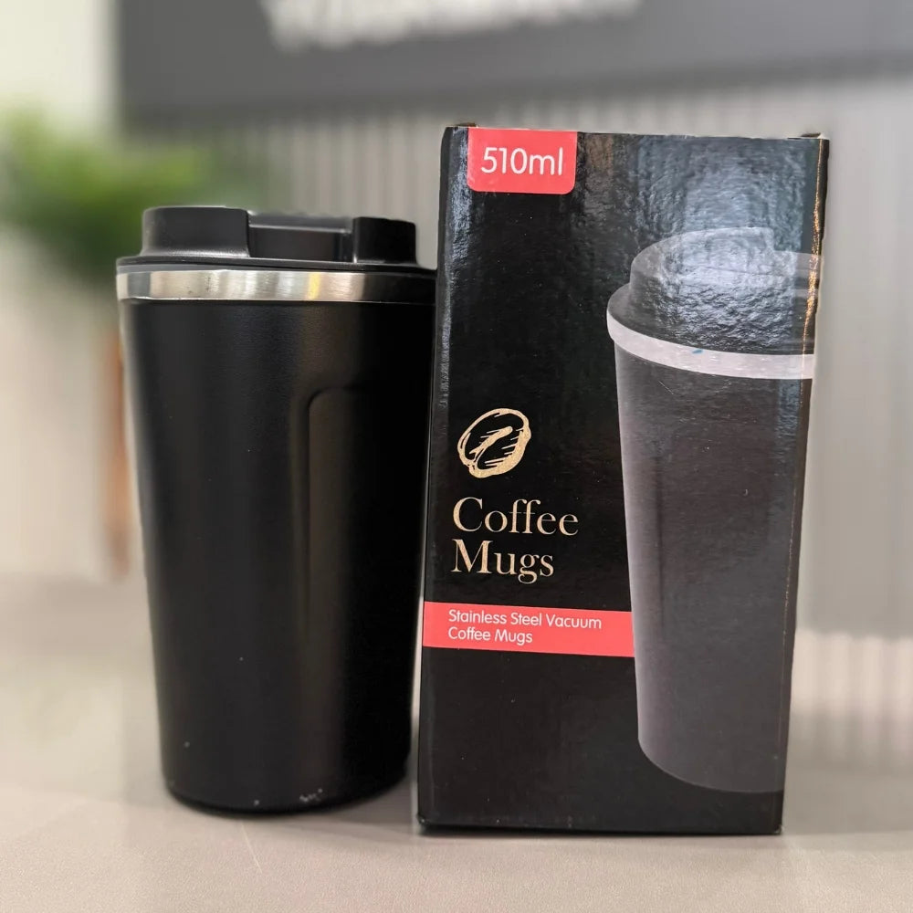 Black 510ML Stainless Steel Vacuum Insulated Thermos Flask Travel Mug with Temperature Display