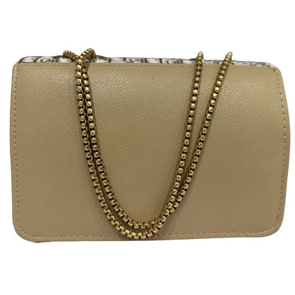 Beige | Dior Oblique Canvas & Leather Flap Clutch | Luxury Designer Handbag for Women
