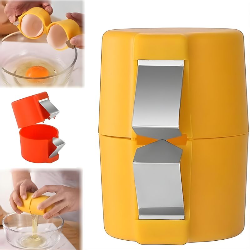 Efficient Egg Opener & Egg Shell Cracker Tool | Stainless Steel Egg Shell Opener Kitchen Gadget for Raw & Boiled Eggs | Random color