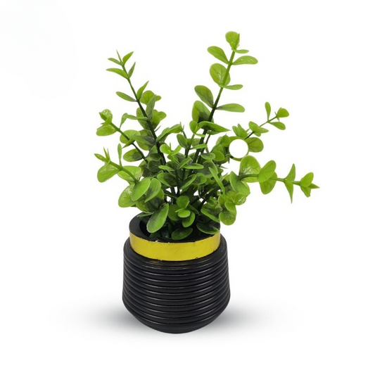 Artificial eucalyptus planter  Tree Decoration Piece / Elevate your home’s elegance with stunning artificial flowers. - black