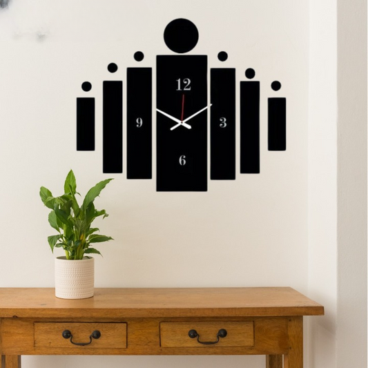 3d Tile Wall Clock  | Wooden Tile Wall Clock Frame wall Art  | Wall decoration | Decor For Home Wall Decoration Attractive Wooden Wall Art - Small