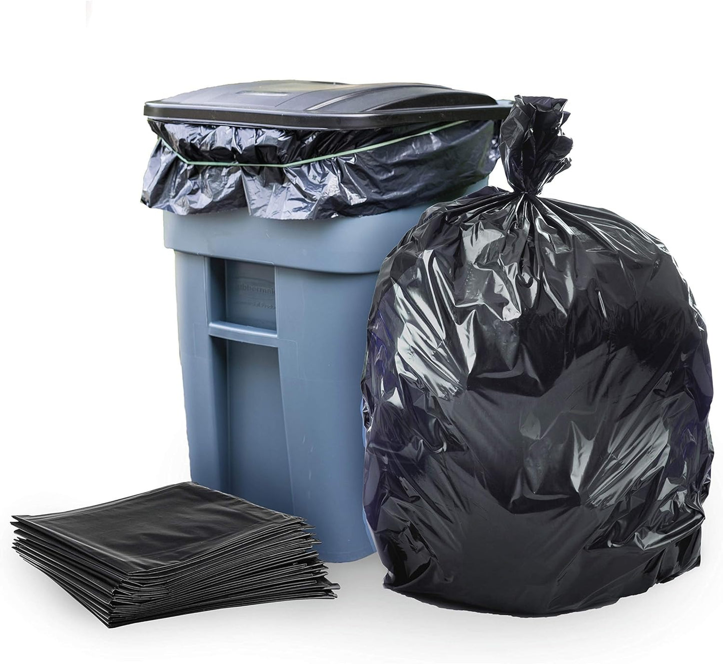 Black Garbage Bags Roll – Leak Proof, Heavy Duty Disposable Trash Bags for Dustbin, Diapers, Waste &amp; Storage, Portable Plastic Bin Bags - Small (18×24 – 32 bags)
