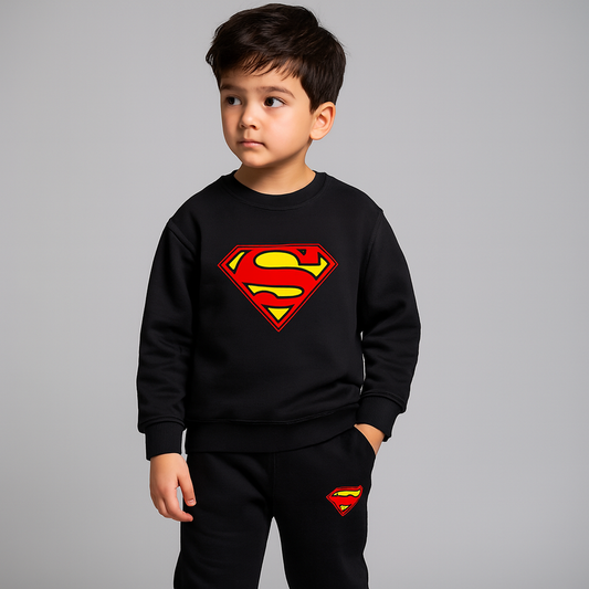 Kids Winter Tracksuit Set | Fleece Jumper & Bottoms for Boys & Girls – Warm Sweatshirt & Trousers, Pack of 1 small
