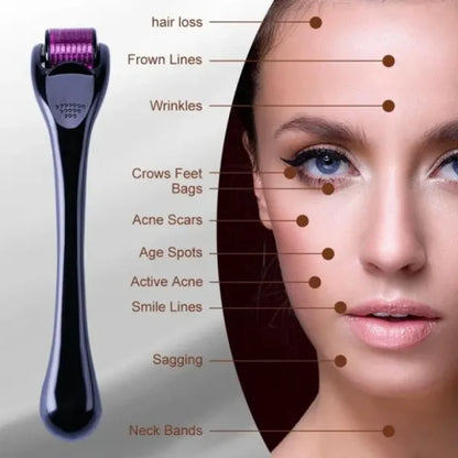 Derma Roller 0.5mm for Hair & Skin Therapy | 540 Titanium Micro-Needles