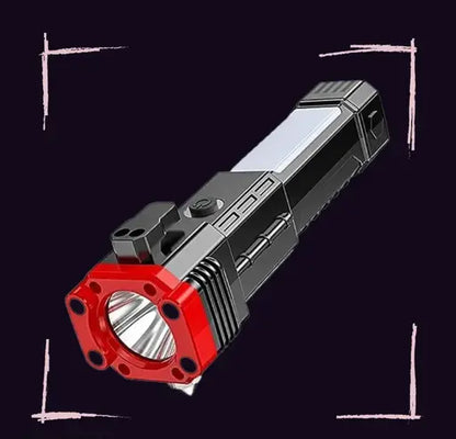 Rechargeable Tactical LED Flashlight | Power Bank with Safety Hammer