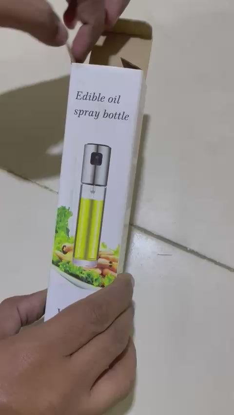 Oil Spray Bottle / 100ml Glass Oil Sprayer For Kitchen Use / Cooking, BBQ, Baking, Frying, Salad Dressing Oil Spray Bottle (Random color)